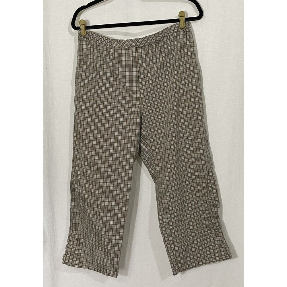 Liz Golf Pants Mid Rise Ankle Womens Sz 10 Multicolor Plaid Cotton Blend Tabitha